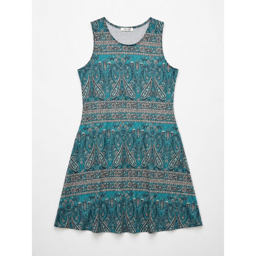 Simple Fun Women's Small Dress boho Blue sleeveless Pockets